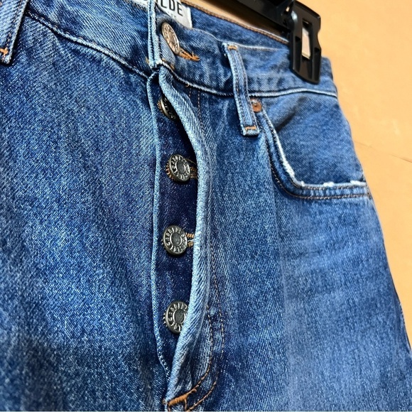 Agolde Women's High Rise Jeans in Dark Blue - Picture 5 of 16